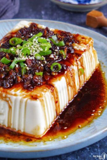 Soft Tofu With Scallions And Soy