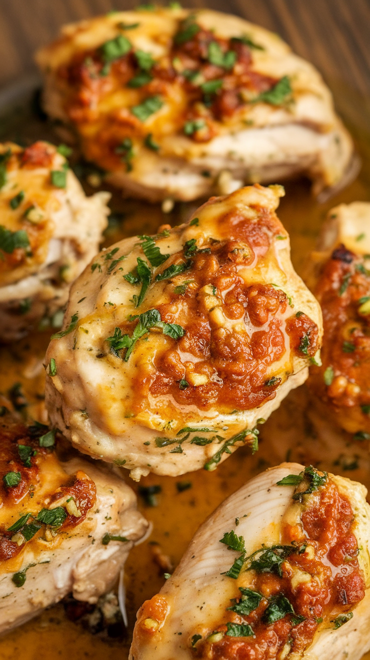 Garlic butter chicken bites garnished with parsley on a plate with a side salad.