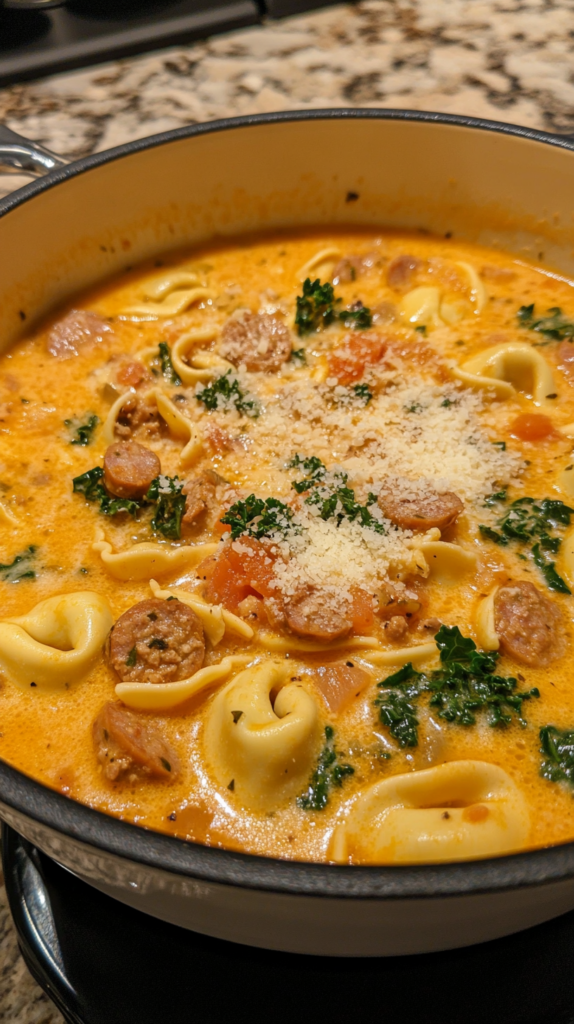 Creamy Sausage and Tortellini Soup